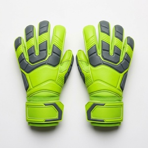 Green Football Goalkeeper <b>Gloves</b> Full Finger Non Slip Breathable Adjustable Wrist Strap Unisex Sports <b>Glove</b> - Product Image 1