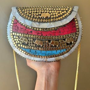 Antique <b>Silver</b> Luxury <b>Clutch</b> for Women Crystal Fashion Accessories for Evening Use - Product Image 3
