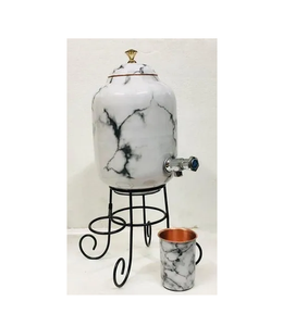 Distributeur d'eau réutilisable en cuivre avec couvercle et robinet, style vintage, pour la maison, les hôtels, les fournitures, avantages pour la santé, distributeur d'eau potable - Product Image 2