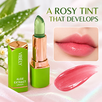 VIBELY Rouge à lèvres hydratant réactif à la température à l'extrait d'aloès, baume à lèvres coloré, maquillage cosmétique