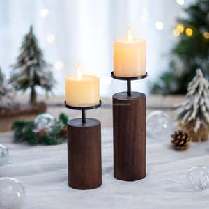 Juego de pilares de portavelas nórdicos de estilo minimalista de tres Navidad de manifestación con candelabros decorativos de adorno moderno - Product Image 6