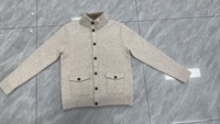 Veste d'hiver en laine beige pour homme avec fausse fourrure et double fermeture