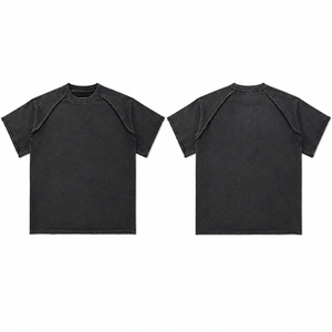 เสื้อยืดคอตตอนแร็กแลนแบบสั่งทำพิเศษ เสื้อผ้าสตรีทแวร์ทรงโอเวอร์ไซส์สำหรับออกกำลังกาย ผู้ผลิตขายส่ง เสื้อยืดแร็กแลนคุณภาพสูง - Product Image 6