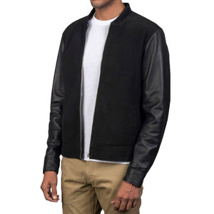Men's Black PU Leather Bomber Jacket With Zipper Closure Stand Collar Casual Style Regular Fit Autumn Wear - Product Image 2