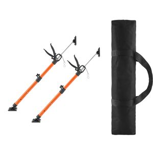 Confezione da 2: Asta di Supporto Telescopica in Acciaio da 21,3 Pollici, Sollevatore per Armadietti da 60 Pollici, Sistema a Terza Mano, Capacità 154 Libbre, Sollevatore per Costruzioni - Product Image 1