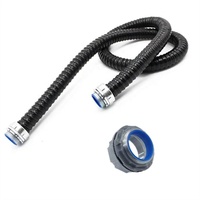 Serrure carrée étanche aux liquides PVC enduit galvanisé câble en acier ondulé raccords de conduits flexibles accessoires de conduits