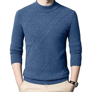 Suéter de Punto Geométrico Azul para Hombre, Marca Harry Johnson Production, Manga Larga, Grosor Estándar, para Otoño 2026 - Product Image 1