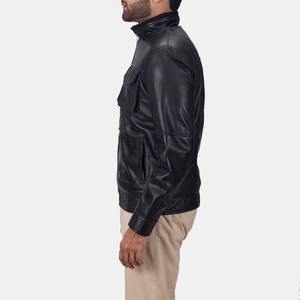 Nueva Chaqueta de Cuero para Hombre, Impermeable, de Piel de Oveja Genuina, Ecológica, Estilo Urbano, con Logotipo Frontal Personalizado, para Motocicleta - Product Image 4