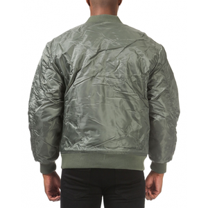 Best Selling Latest Design Men Satin Bomber Jacket Factory Direct Stand Collar Zipper Closure Casual Windproof Winter Satin <b>Coat</b> - Product Image 6