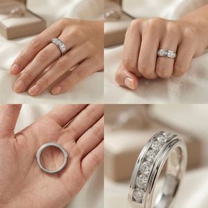 High Quality Simple 18K 14K Solid White Gold Luxury Natural Brilliant Cut White D Color Graduation IGI Certified <b>Fine</b> <b>Rings</b> - Product Image 3