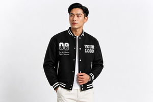 Custom Logo Varsity <b>Jacket</b> <b>Men</b> Embroidered <b>Baseball</b> Letterman <b>Jacket</b> Leather Sleeve Letterman Varsity <b>Jacket</b> <b>For</b> <b>Men</b> Women - Product Image 2