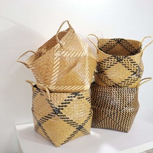 Seagrass <b>basket</b> with handle top-pick natural straw sea grass <b>storage</b> <b>baskets</b> various designs - Product Image 5