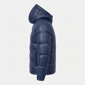 Men's <b>Lightweight</b> Wool Puffer Jacket Winter Breathable Windproof Hooded Knitted Bomber <b>Coat</b> Custom Design - Product Image 2