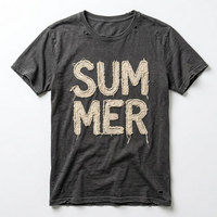 T-shirt personnalisé pour homme avec broderie vieillie, design vintage, tissu tricoté, coupe oversize, écologique, séchage rapide