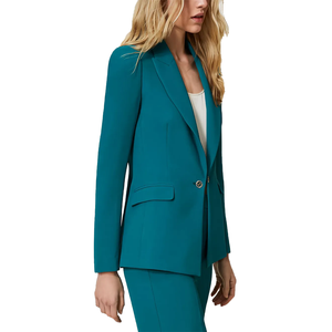 Blazer personnalisé pour femme, couleur unie, à bouton unique, pour le bureau, formel, pour les sororités, fabricant OEM, vente en gros de blazers - Product Image 4