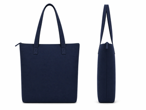 AMANI 300GSM Solid Navy Blue <b>Canvas</b> <b>Tote</b> Bag Large Capacity Eco Friendly Reusable Custom Logo Zip Closure Heavy Duty - Product Image 6