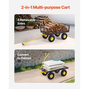 Carrello da Giardino in Acciaio Resistente con Ruote da 10 Pollici, Capacità 900 Libbre, Carrello Utilitario per Esterni - Product Image 5
