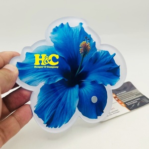 Plateau à cils en acrylique bleu en forme de fleur, carré, écologique et durable, avec support de colle magnétique pour extensions de cils - Product Image 1