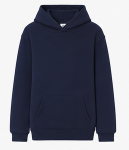 Sudadera con Capucha Unisex Negra, Color Sólido, Corte Holgado, 100% Algodón, Ropa Casual de Invierno, Bolsillos, Cintura Elástica, Pedrería, Tejido Grueso - Product Image 2