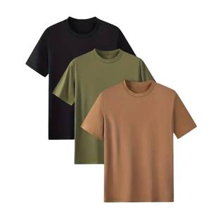 Camiseta blanca lisa de fábrica para hombre, camiseta negra lisa para hombre, camiseta de color sólido para hombre, ropa clásica minimalista, venta al por mayor. - Product Image 4