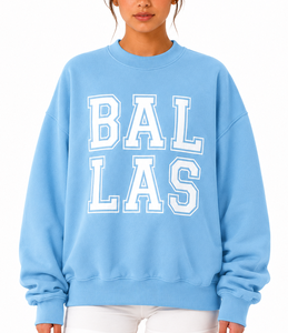 เสื้อสเวตเชิ้ตแขนยาวผ้าฟลีซสีฟ้าอ่อนทรงหลวม คอกลม สำหรับผู้หญิง ยี่ห้อ BAL LAS เหมาะสำหรับฤดูหนาว สวมใส่สบายๆ แบบลำลอง รับผลิตตามแบบ OEM - Product Image 5