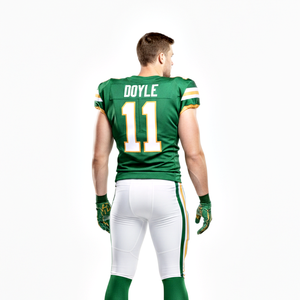 Uniforme de football américain professionnel de couleur verte, maillot de football à manches courtes avec short de qualité supérieure au prix d'usine - Product Image 2