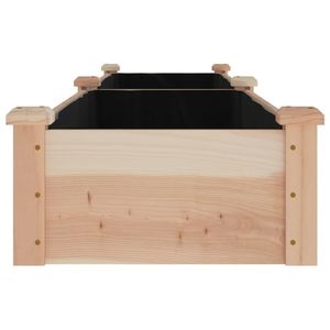 Jardinera Elevada de Madera de Abeto Sólida y Tela Transpirable, Madera Natural para Paisajismo y Terrazas - Product Image 5