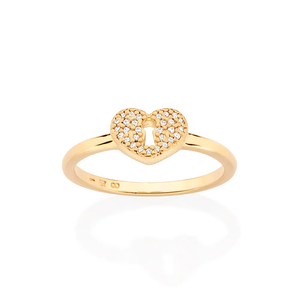 Anillo de Compromiso con Circonita Cúbica Chapado en Oro Rosa con Forma de Corazón, Estilo Romántico para Mujer, Joyería con Engaste Pavé - Product Image 2