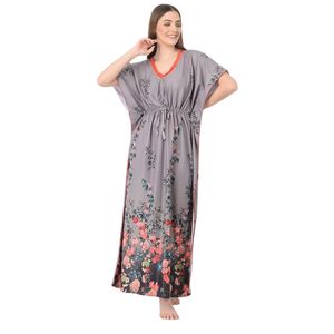 Chemise de nuit kaftan pour femmes |   Impression numérique |   Vêtement de nuit à col en V |   Chemise de nuit pour fille - Product Image 1
