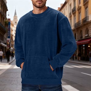 Sudadera de Manga Larga para Hombre, Estilo Vintage, Lavado Ácido, Personalizada OEM, de Gran Tamaño, con Bolsillo, para Deporte - Product Image 5