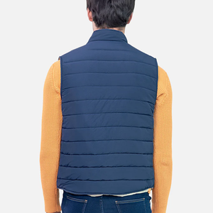 Men's Navy Canvas Quilted Puffer <b>Jacket</b> Stand Collar Zipper Closure Windproof Casual Winter Wear Slim Fit Sherpa Floral - Product Image 3