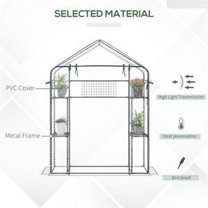 Mini Serra Moderna per Giardinieri Domestici, Facile da Montare con Struttura in Acciaio Zincato, PVC e Polietilene, Serra Walk-In - Product Image 6