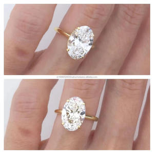 Bague de fiançailles minimaliste en argent sterling 925 avec halo caché, sertie de moissanite ovale poire à taille horizontale et griffes ondulées, pour vous et moi - Product Image 5