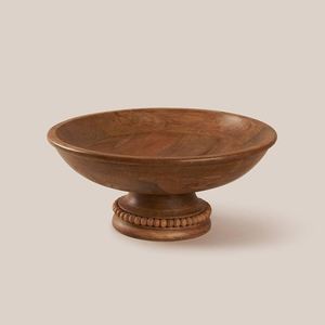Bol en céramique artisanal vintage avec base perlée, bol décoratif blanc délavé - Product Image 6