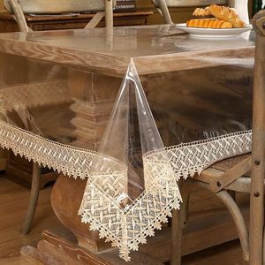 Tovaglia Protettiva Impermeabile Trasparente in Vinile, Copertura Quadrata in Plastica per Piani Tavolo - Product Image 1