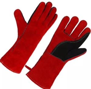 Guantes de Soldadura de Cuero Vacuno Genuino de Alta Calidad al por Mayor, con Doble Palma Aislada, para Protección Laboral en Soldadura y Corte Eléctrico - Product Image 5