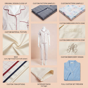 Conjunto de Pijama de Satén de Algodón de 1 Pieza para Mujer, Cuello en V, Cintura Elástica, Manga Corta, Ropa Casual para Estar en Casa, Invierno, Corte Regular - Product Image 5
