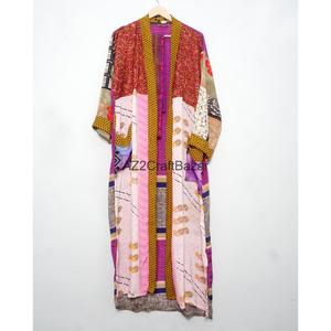 Robe kimono en soie vintage de luxe pour femmes, douce, respirante, longue, manches longues, fermeture à cordon, style décontracté bohème, vêtements de plage - Product Image 6