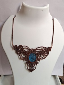 Handmade Macrame Crystal Point <b>Necklace</b> Boho Tribal Pendant Jewelry Natural Clear Quartz Woven <b>Cord</b> Hippie Artisan Gift <b>Necklace</b> - Product Image 2