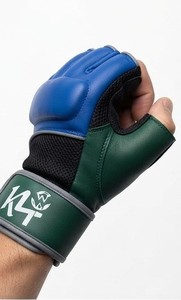 Guantes Deportivos K4 de Medio Dedo, Cuero PU, Correa de Muñeca Ajustable, para Levantamiento de Pesas, Entrenamiento en Gimnasio, Unisex, Verde y Azul - Product Image 4