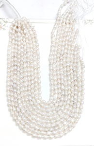 Perlas de agua dulce barrocas blancas de calidad AAA, forma de lágrima de 6*10 mm, perlas naturales para la fabricación de joyería a precio de mayorista. - Product Image 3