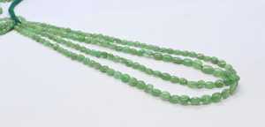 Perles ovales unies ombrées en tsavorite naturelle, 16 pouces, perles ovales lisses en tsavorite, 4x6 à 5x7 mm, perles en tsavorite de haute qualité - Product Image 3