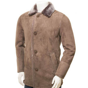 Abrigo de Invierno para Hombre, Estilo Urbano, Manga Larga, Color Sólido, Cuero Genuino, Cuello Camisero, Logotipo Personalizable, Impermeable y Resistente al Viento - Product Image 4