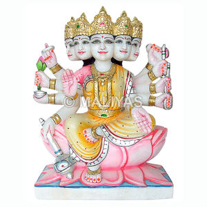 Gayatri Mata Ki Murti |   Estatua de Gayatri Maa en Mármol Premium para el Hogar y el Templo – Maliyas - Product Image 1