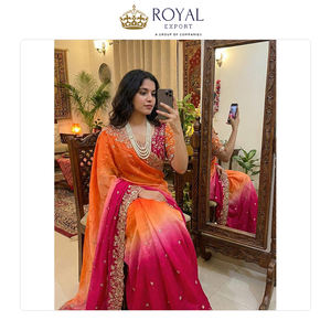 Sari de Tela Satén Fandy de Diseño Indio para Bodas, de la Mejor Calidad, con Hermoso Bordado, en Venta Global - Product Image 6