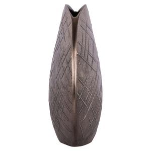 Vase mural moderne Form & Flora Design, forme ovale, fait main, décoratif, hauteur 34 cm et 28 cm, finition dorée - Product Image 2