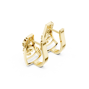 Pendientes de Aro Bali con Circonitas, Plata de Ley 925 Chapada en Oro de 18K, Joyería de Diseño de Lujo para Mujer - Product Image 4