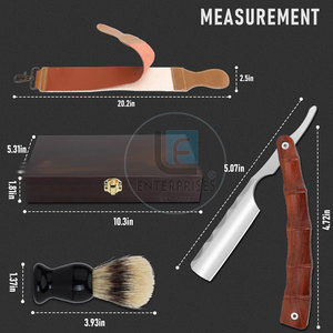 Customized Wholesale High Quality Light Weight <b>Straight</b> Shaving <b>Razors</b> with Wood Handle and Stainless Steel Blade - Product Image 5