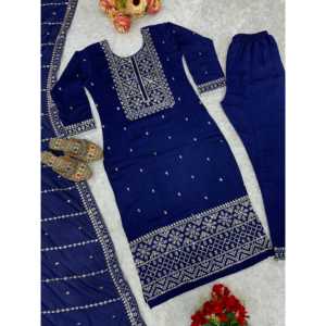 Ropa de fiesta de diseñador para mujer Top Bottom y hermoso conjunto Dupatta - Product Image 3