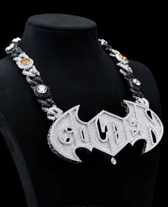 Pendentif personnalisé en moissanite avec lettre, en argent 925, style hip-hop bling, micro-incrustation, thème de fête, bijou de luxe - Product Image 2